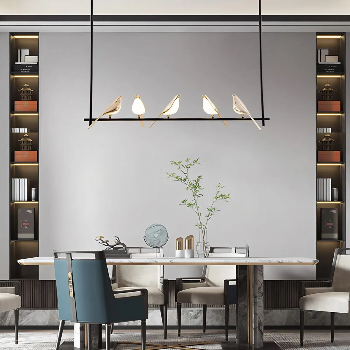Antizer Modern Gold Birds LED Chandelier