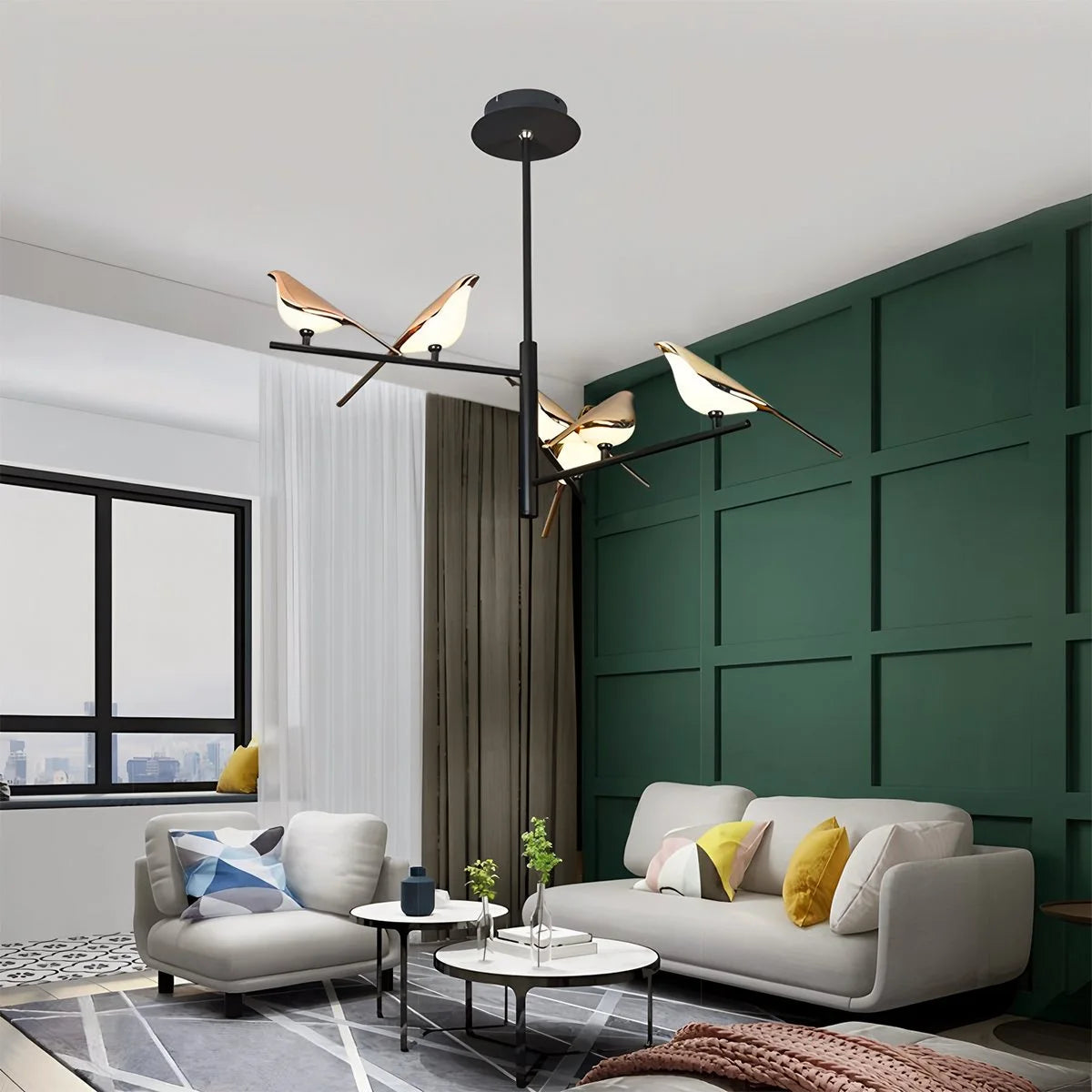 Antizer Modern Gold Birds LED Chandelier