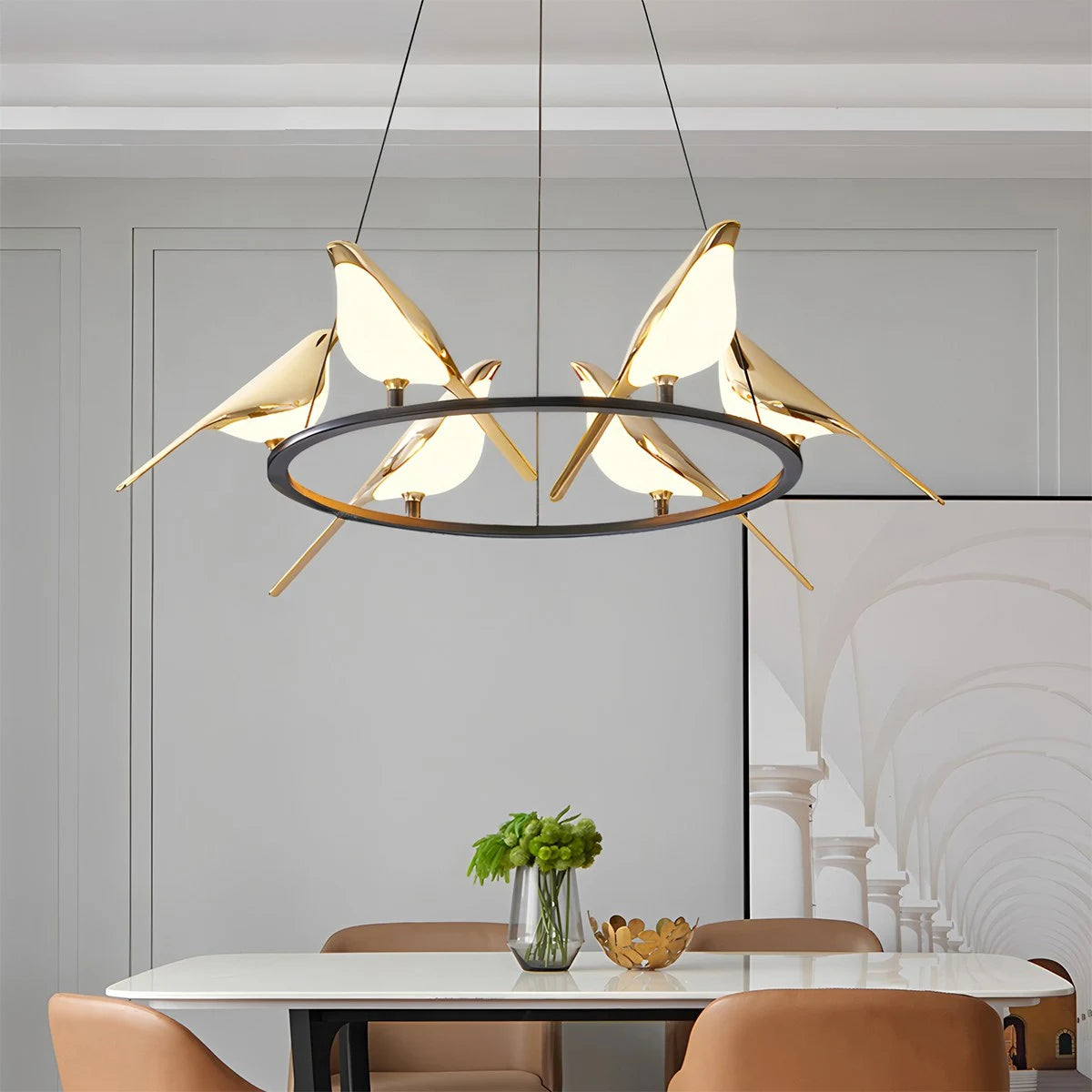 Antizer Modern Gold Birds LED Chandelier
