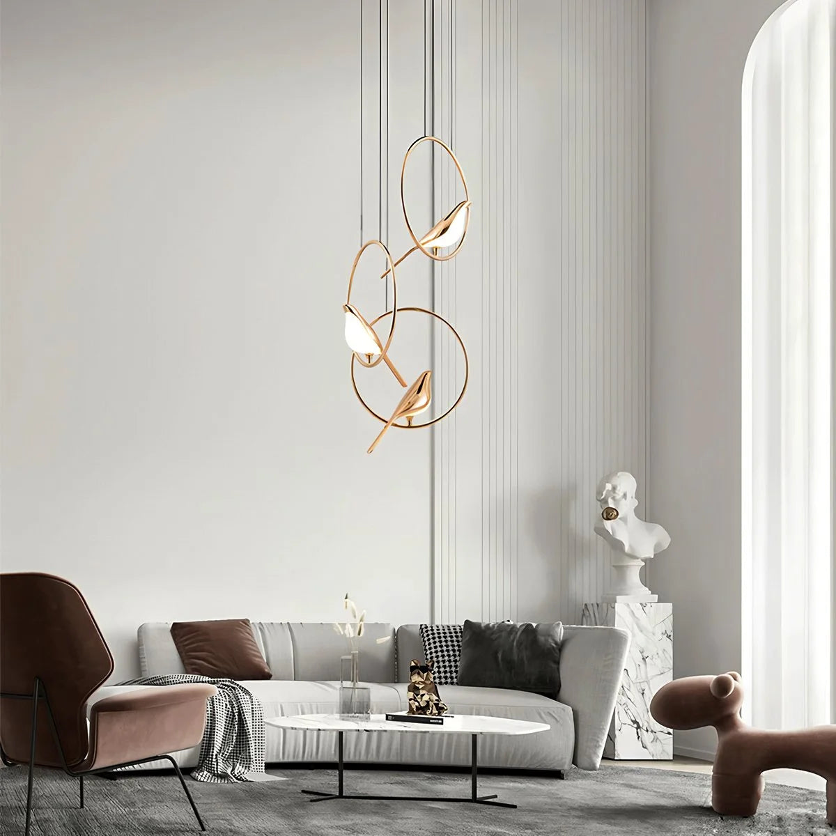 Antizer Modern Gold Birds LED Chandelier