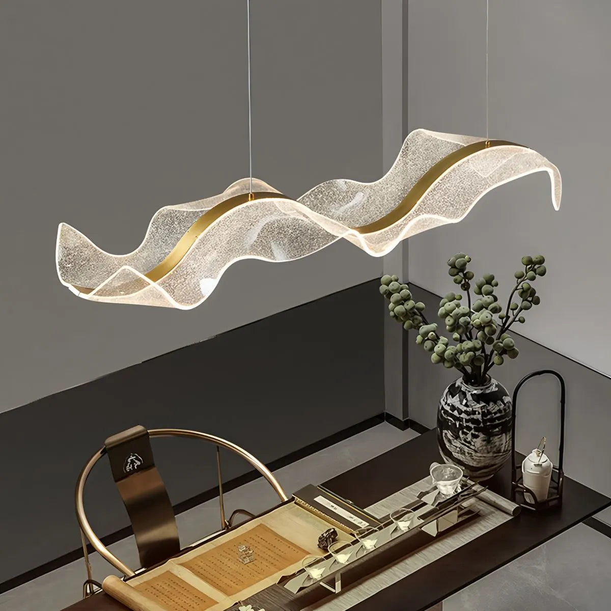 Antizer Modern LED Wave Acrylic Chandelier