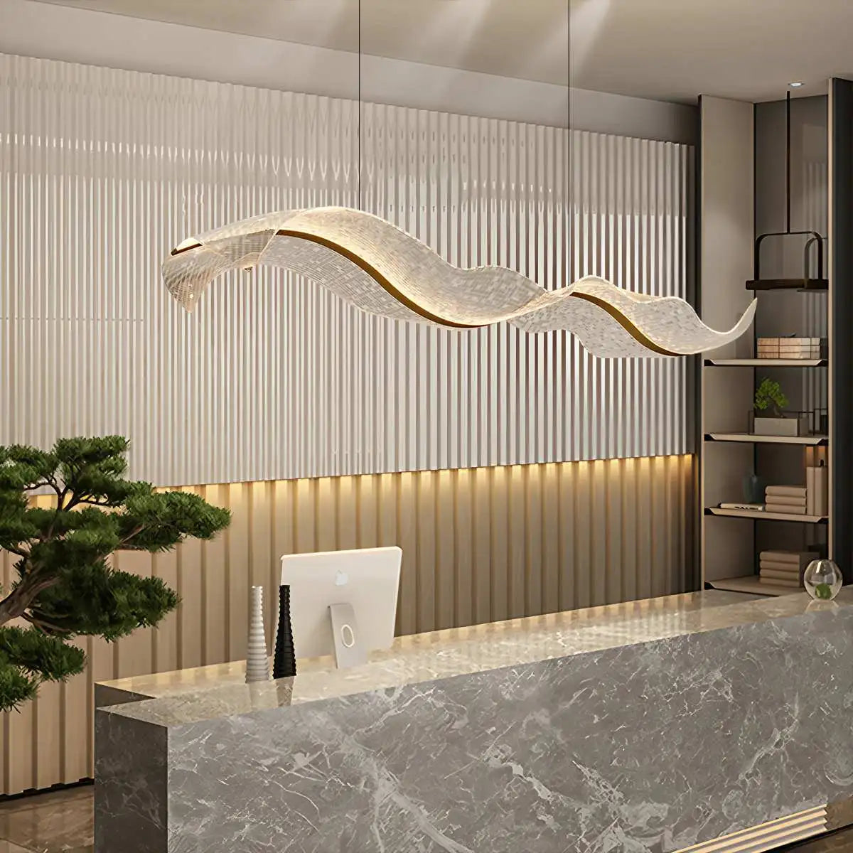 Antizer Modern LED Wave Acrylic Chandelier