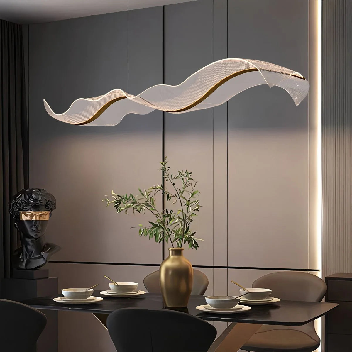Antizer Modern LED Wave Acrylic Chandelier