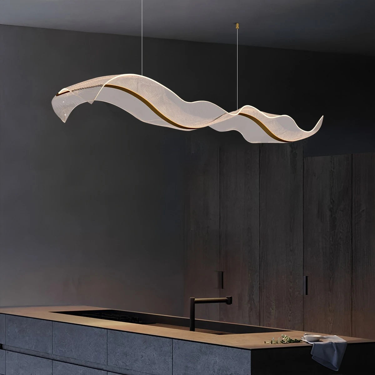 Antizer Modern LED Wave Acrylic Chandelier