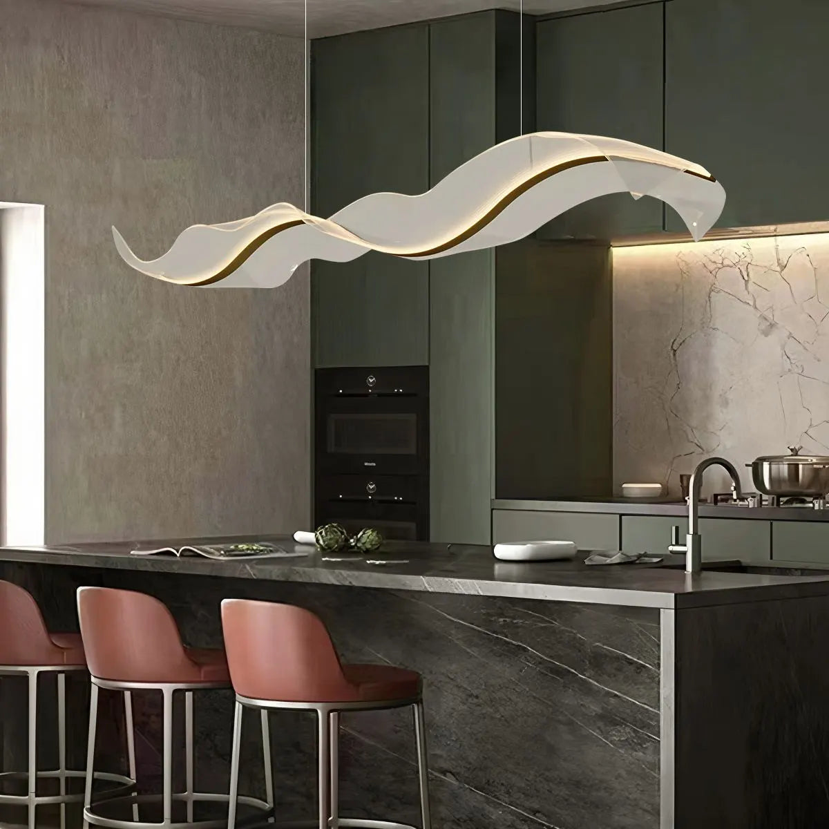 Antizer Modern LED Wave Acrylic Chandelier