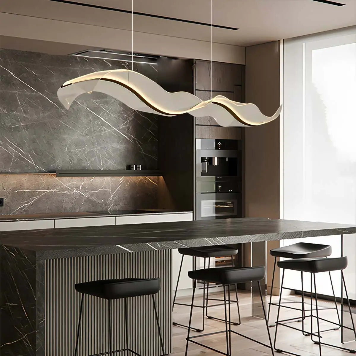 Antizer Modern LED Wave Acrylic Chandelier