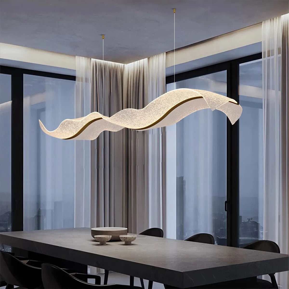 Antizer Modern LED Wave Acrylic Chandelier