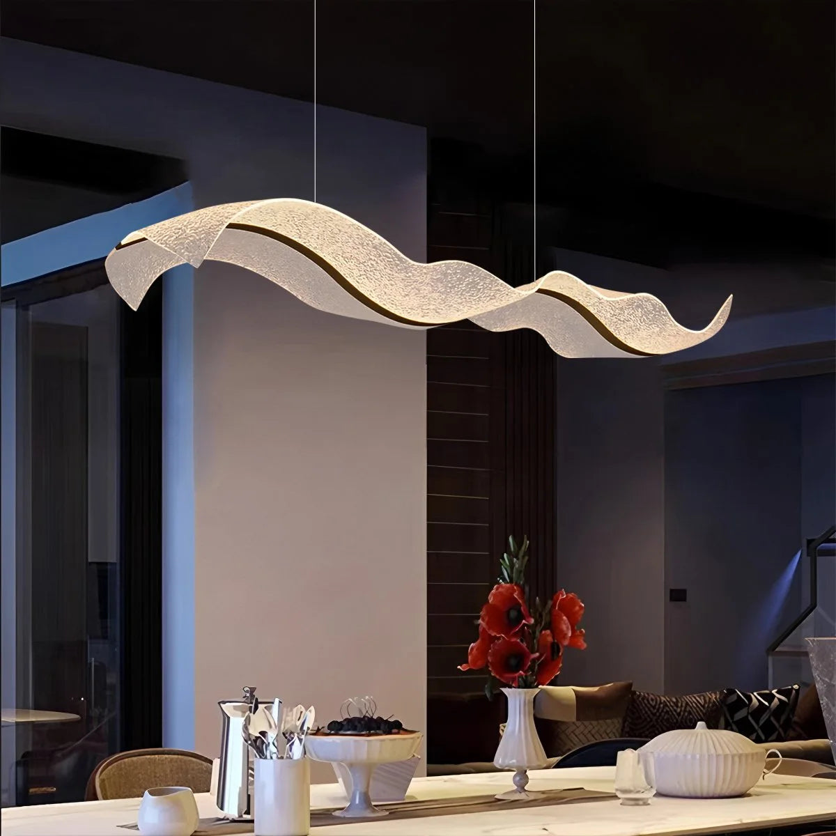 Antizer Modern LED Wave Acrylic Chandelier