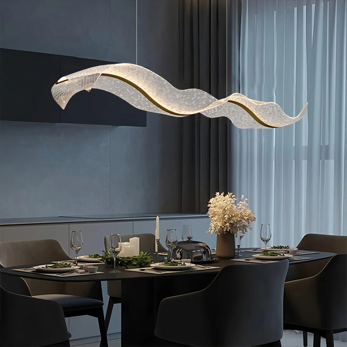 Antizer Modern LED Wave Acrylic Chandelier