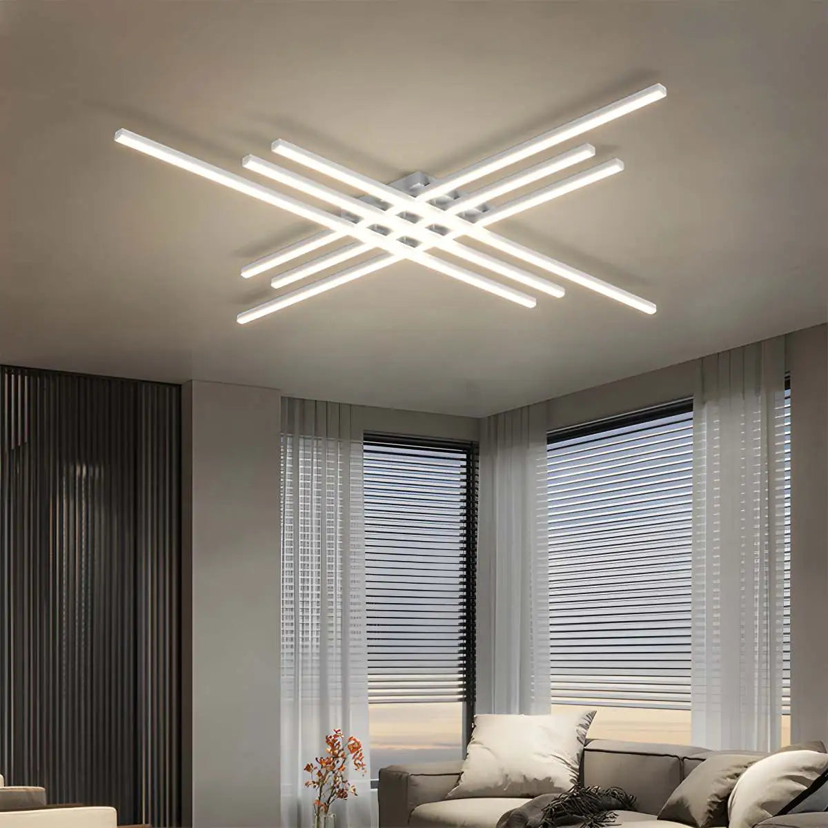 Antizer Modern LED Minimalist Line Ceiling Light White