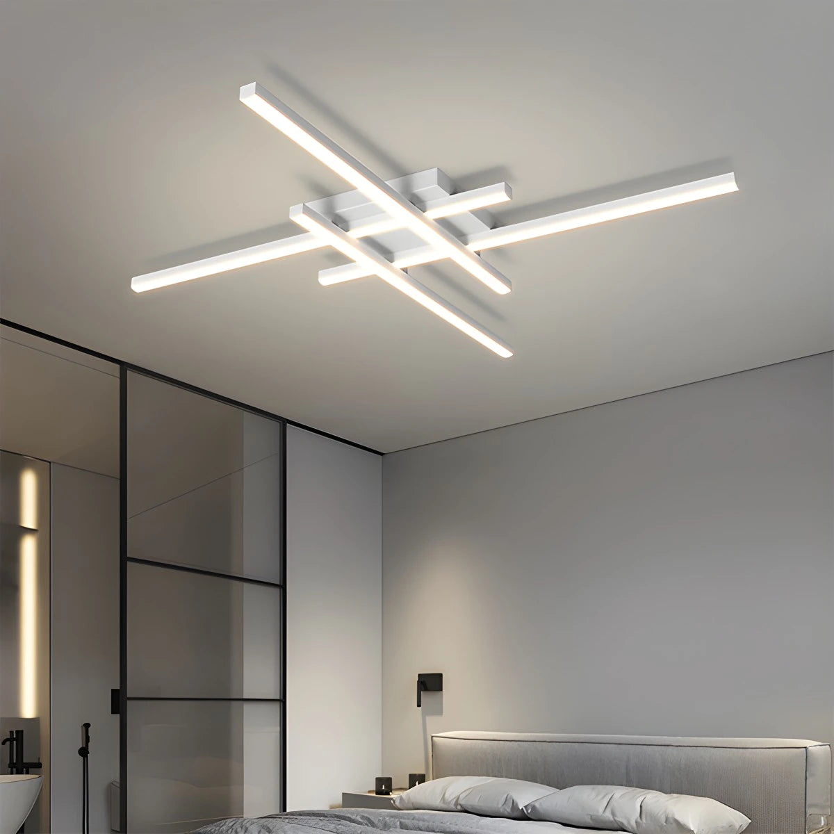 Antizer Modern LED Minimalist Line Ceiling Light White