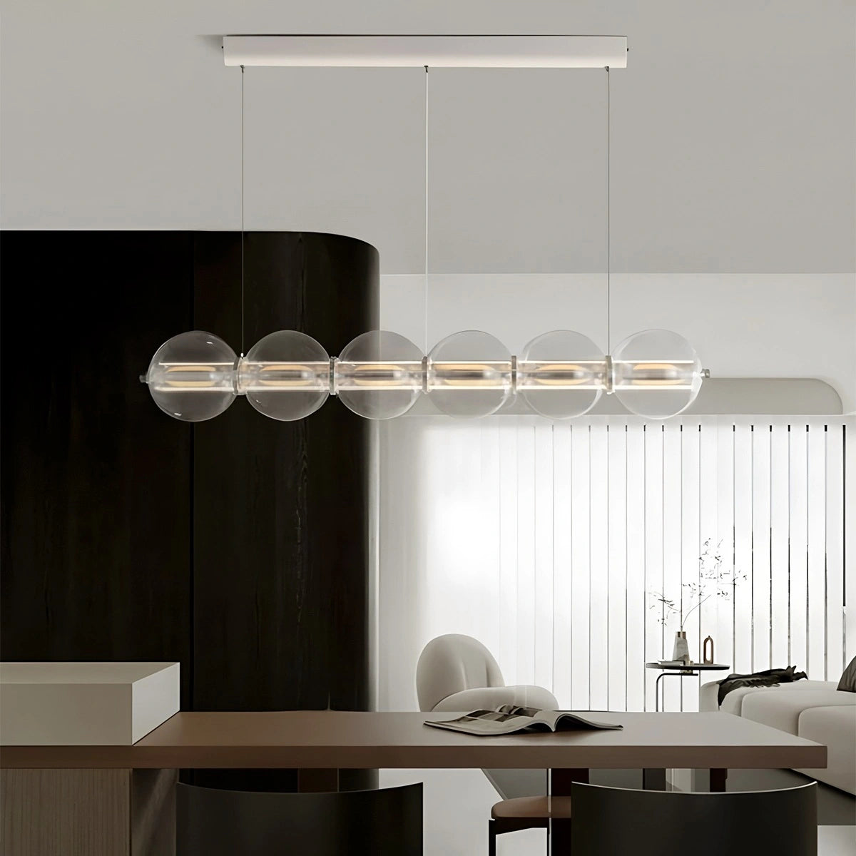 Antizer Modern Long Bubble Glass Pendant Light