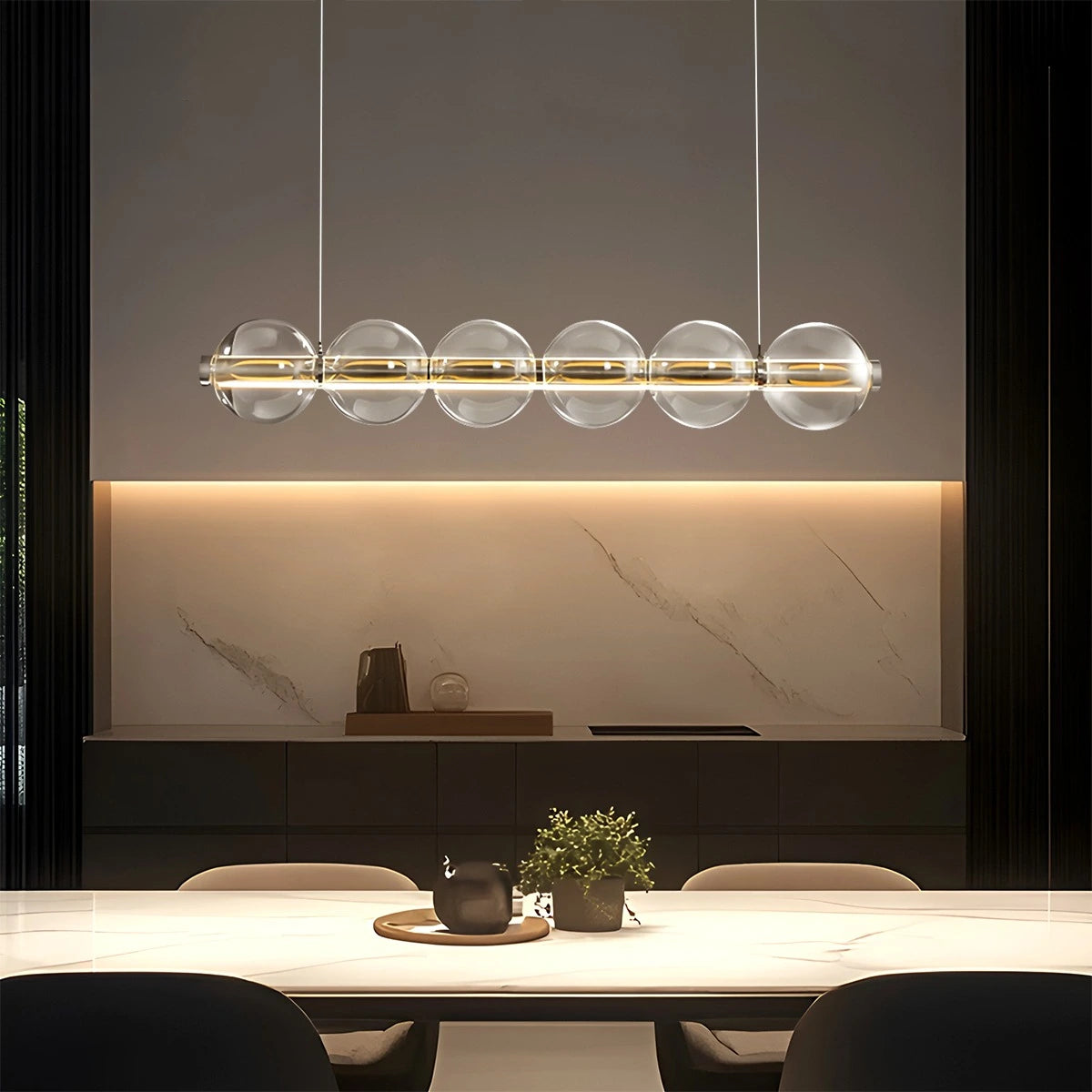 Antizer Modern Long Bubble Glass Pendant Light