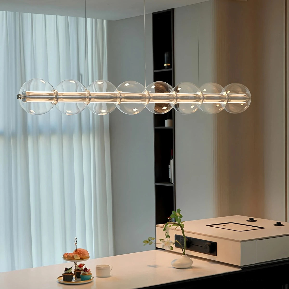 Antizer Modern Long Bubble Glass Pendant Light