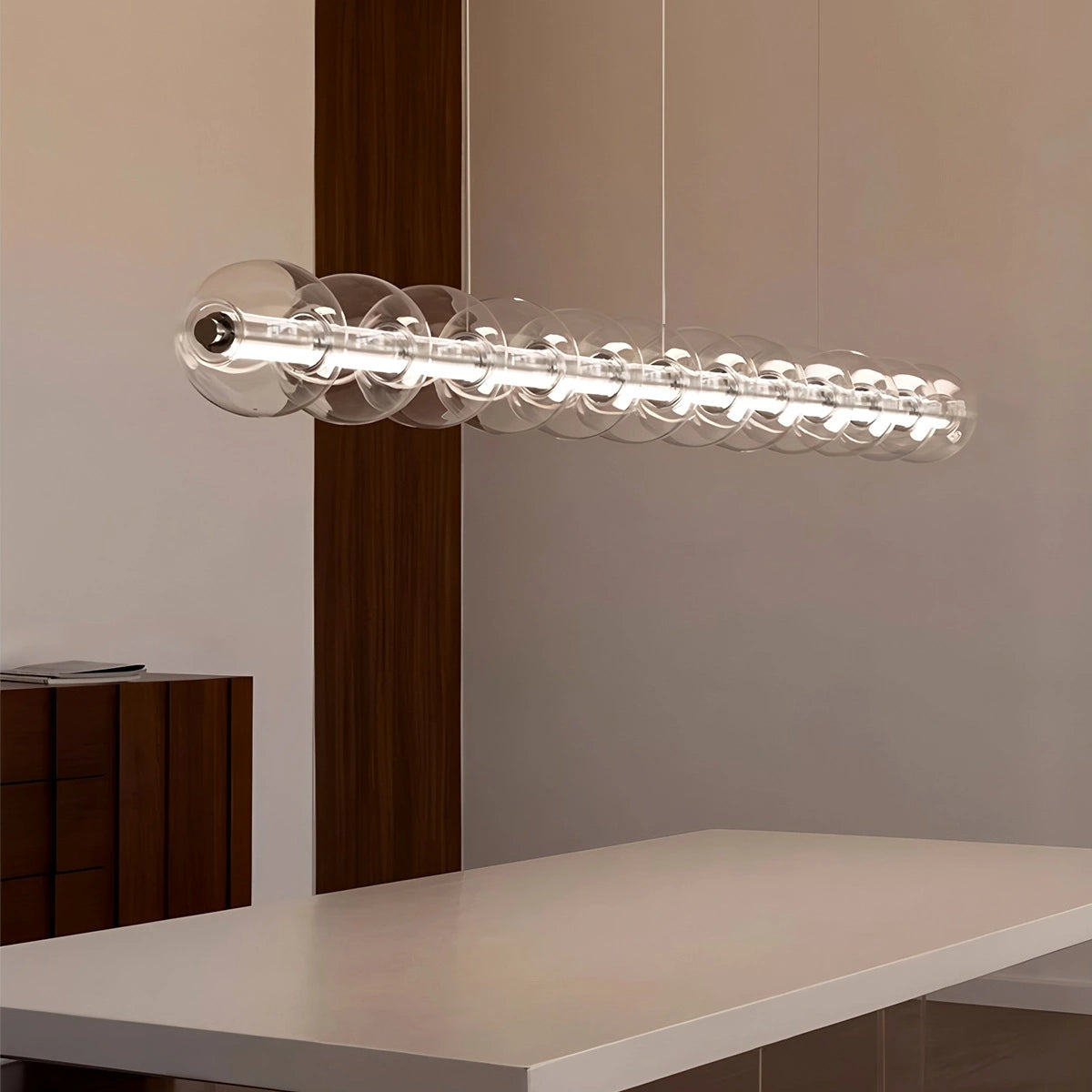 Antizer Modern Long Bubble Glass Pendant Light