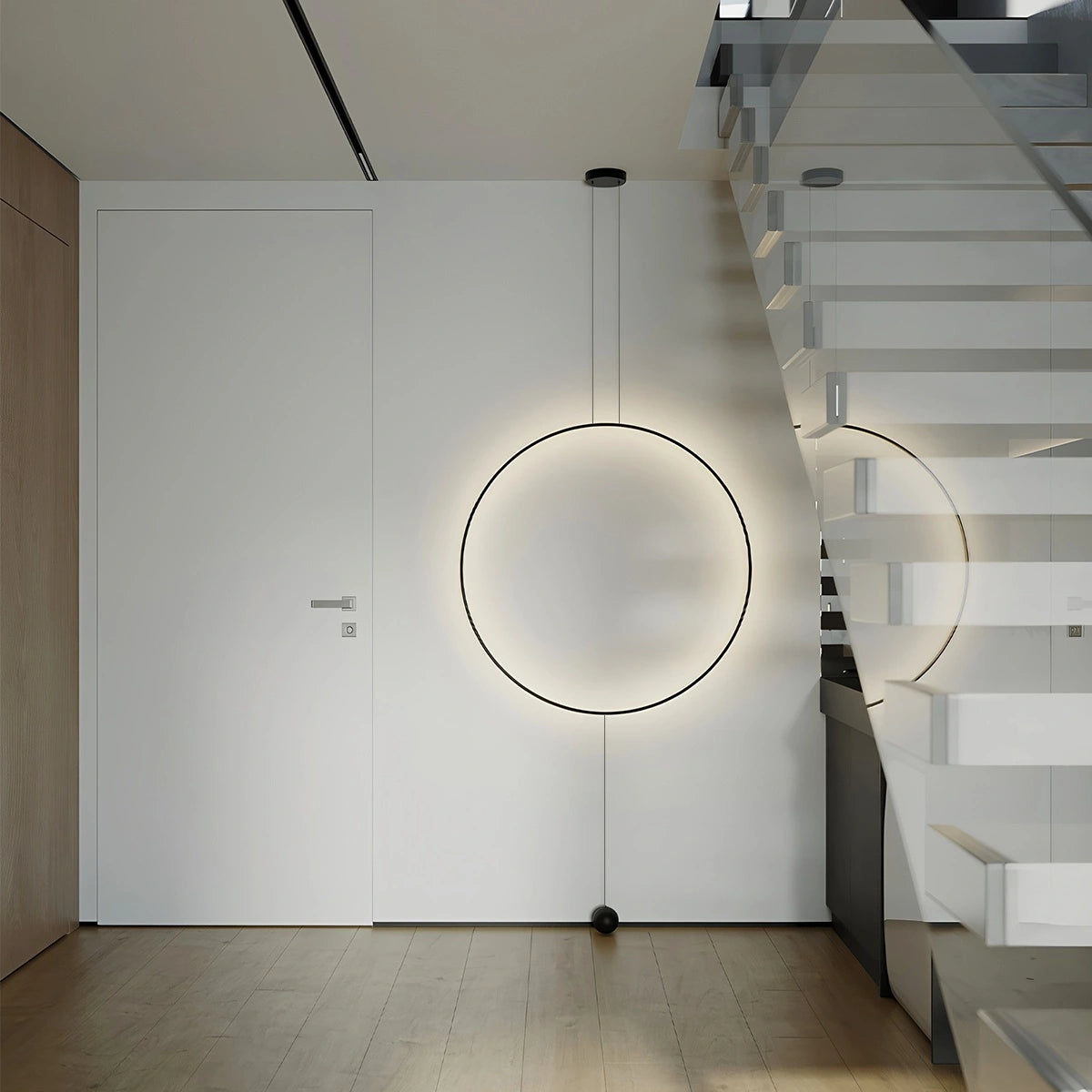 Antizer Modern Minimalist Circular Halo Pendant Light
