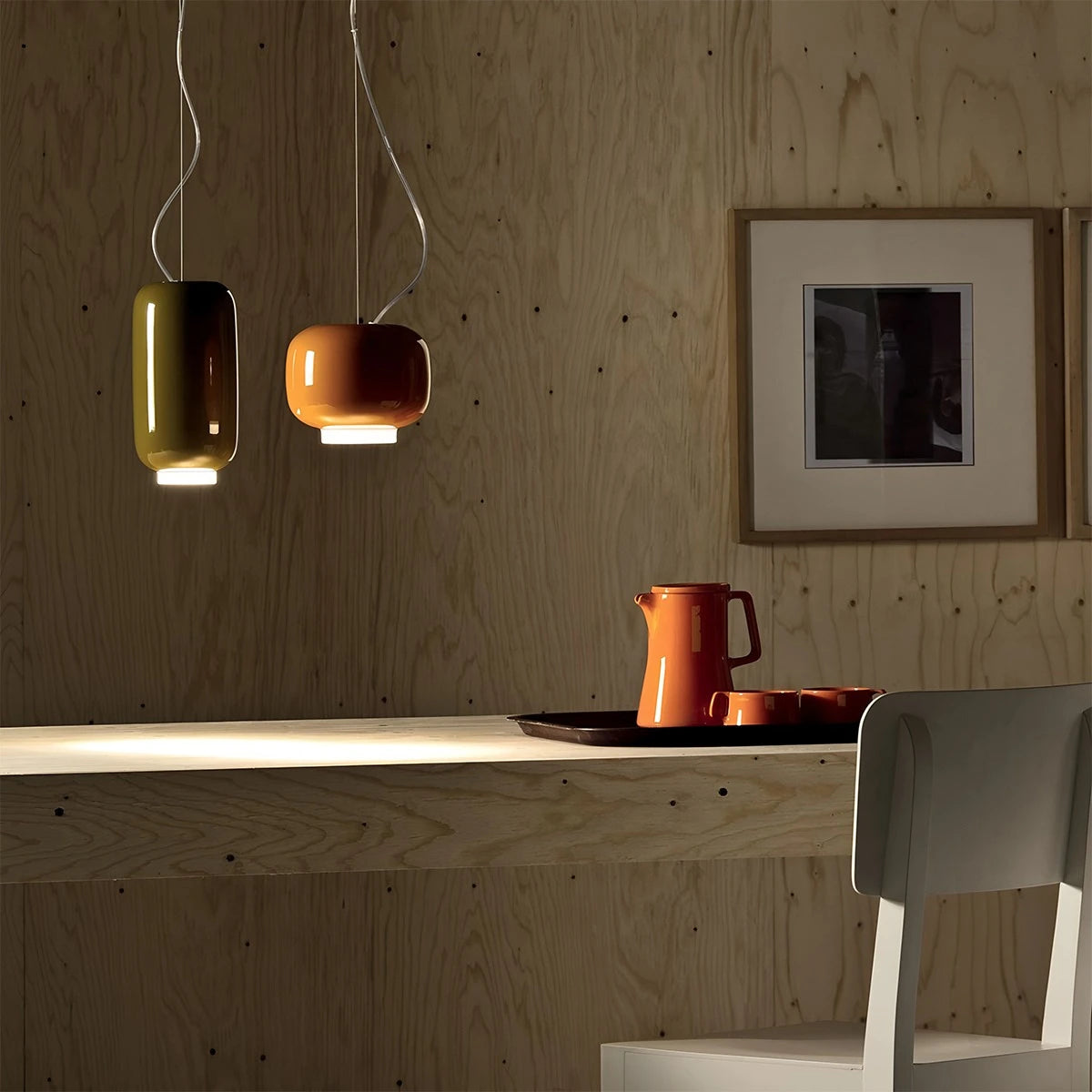 Antizer Modern Colored Glass Lantern Pendant Light