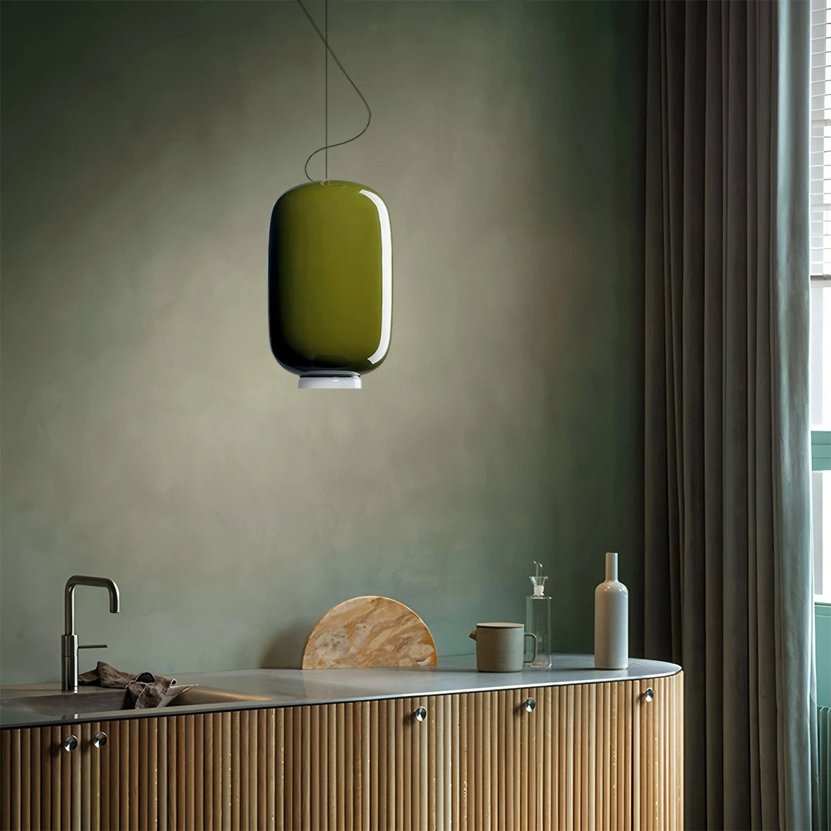 Antizer Modern Colored Glass Lantern Pendant Light