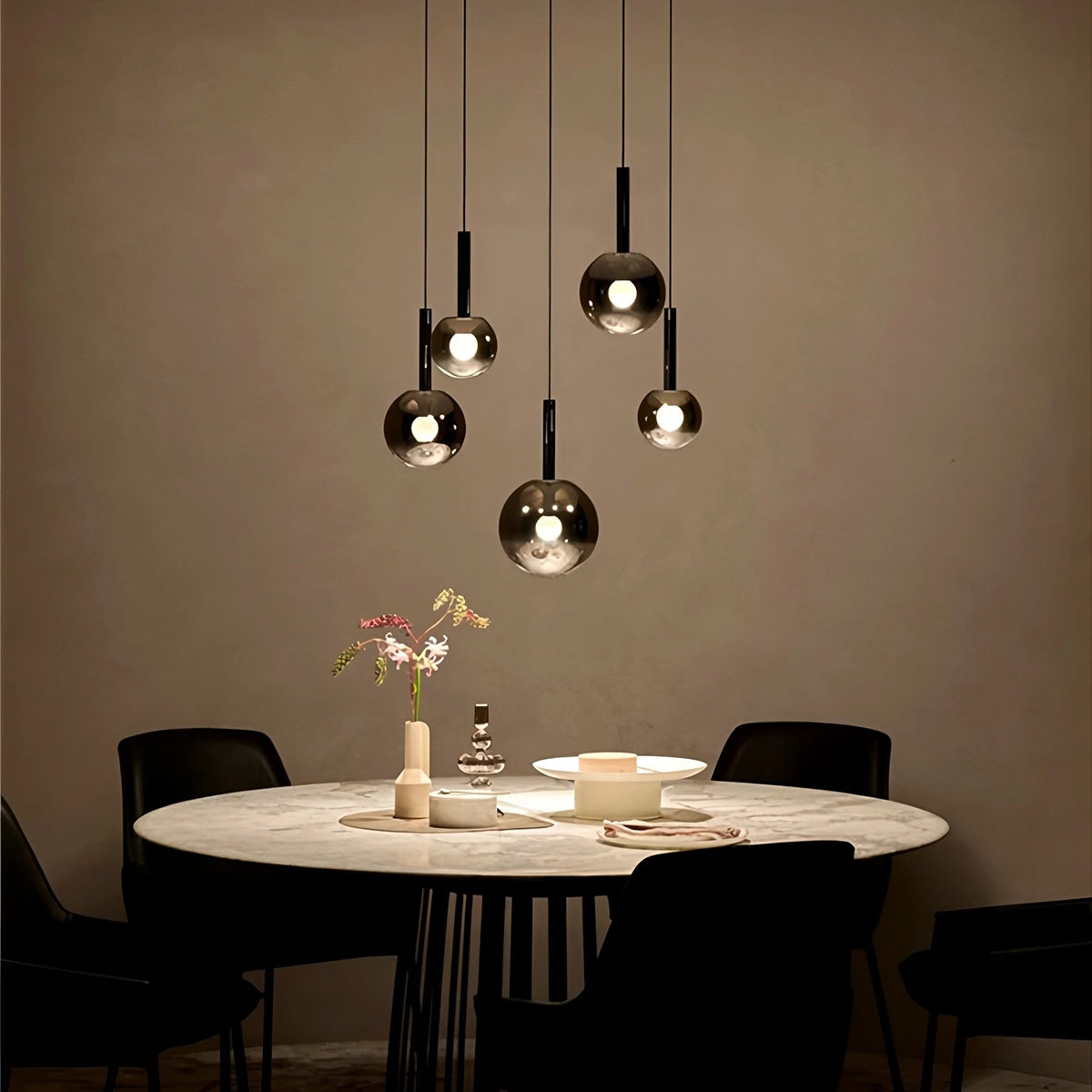 Antizer Adjustable Bedside Glass Pendant Light