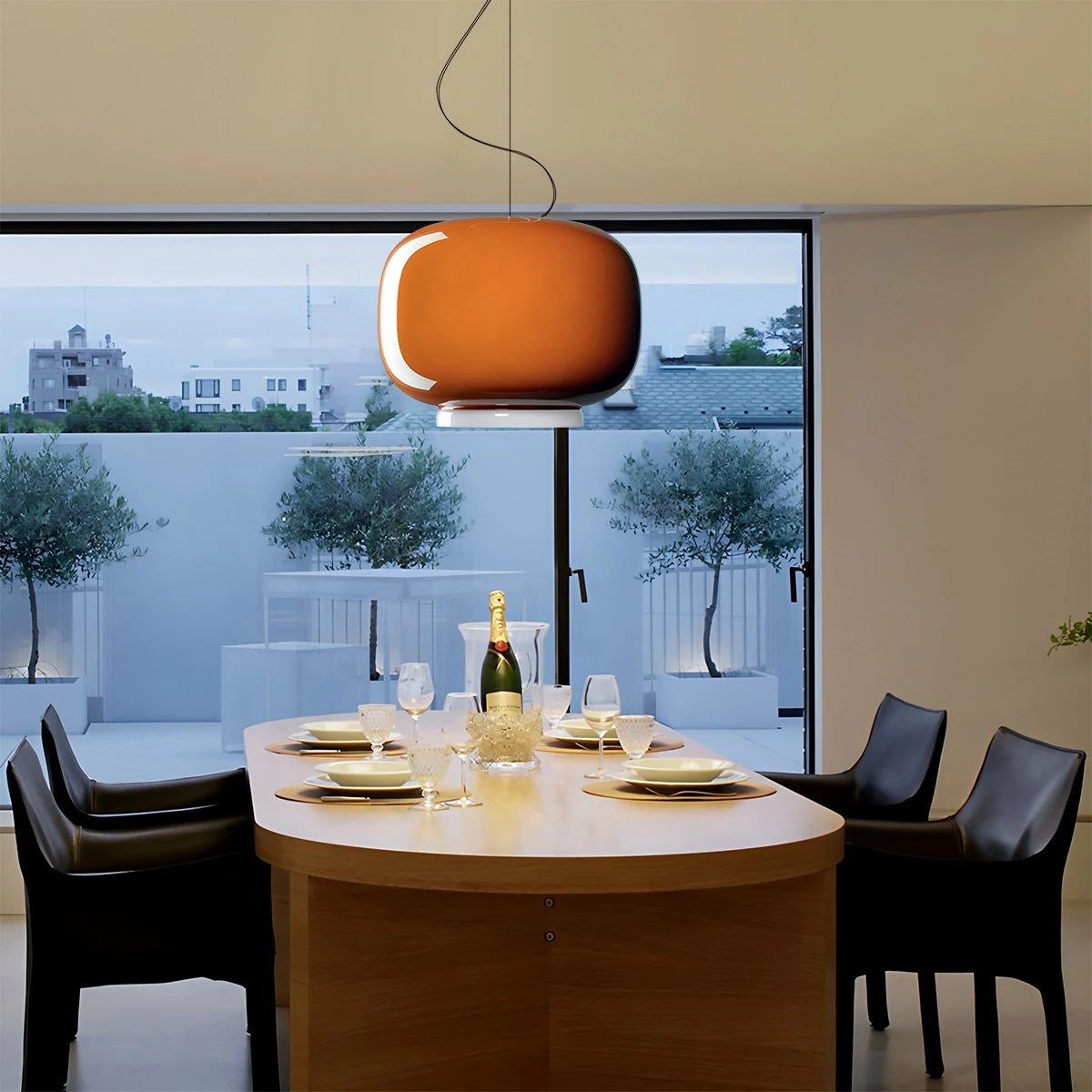 Antizer Modern Colored Glass Lantern Pendant Light