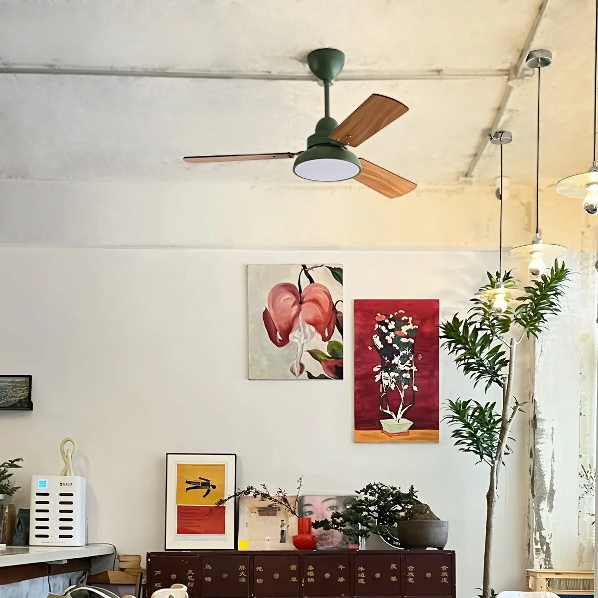 Antizer Modern Minimalist Three Leaf Ceiling Fan Light