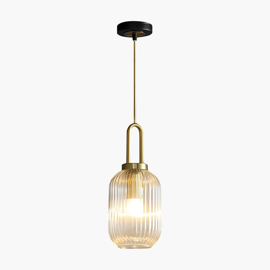 Antizer Modern Ribbed Clear Glass Pendant Light