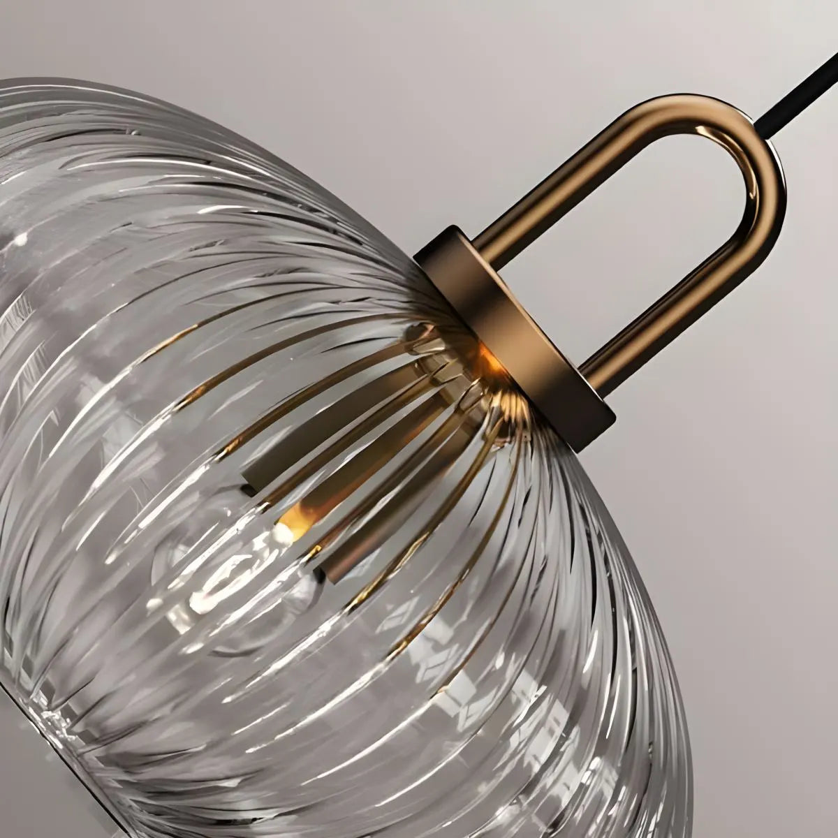 Antizer Modern Ribbed Clear Glass Pendant Light