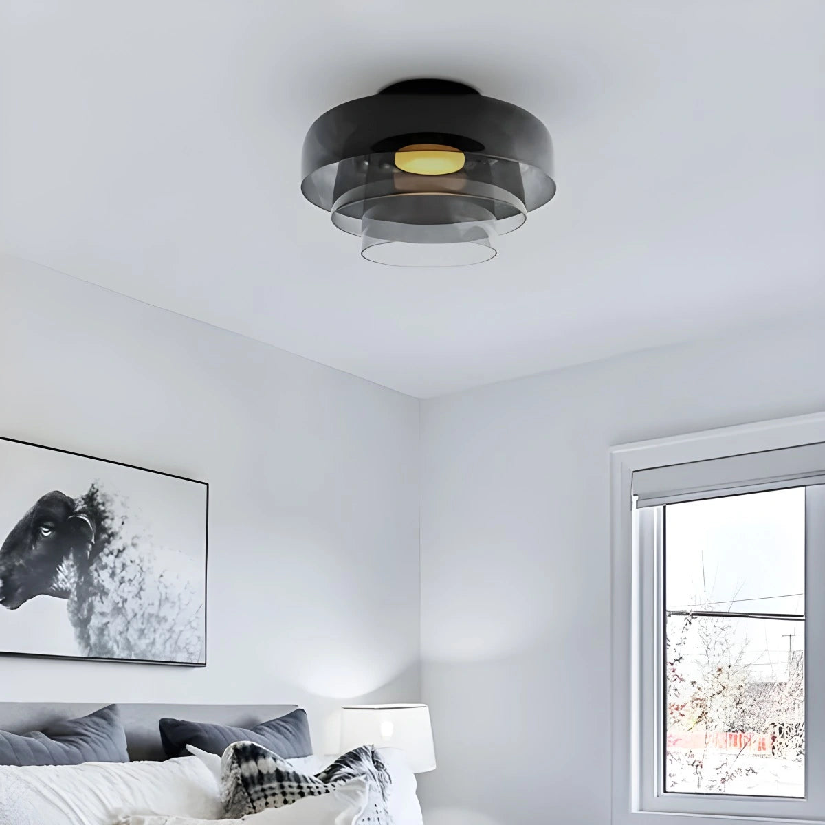 Antizer Colored Glass Ceiling Light for Bedroom