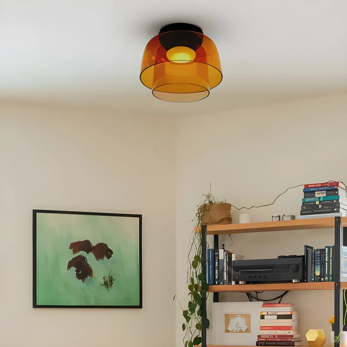 Antizer Colored Glass Ceiling Light for Bedroom