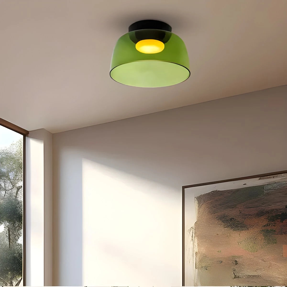 Antizer Colored Glass Ceiling Light for Bedroom