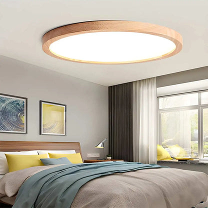 Antizer Modern Wood Round Ceiling Light