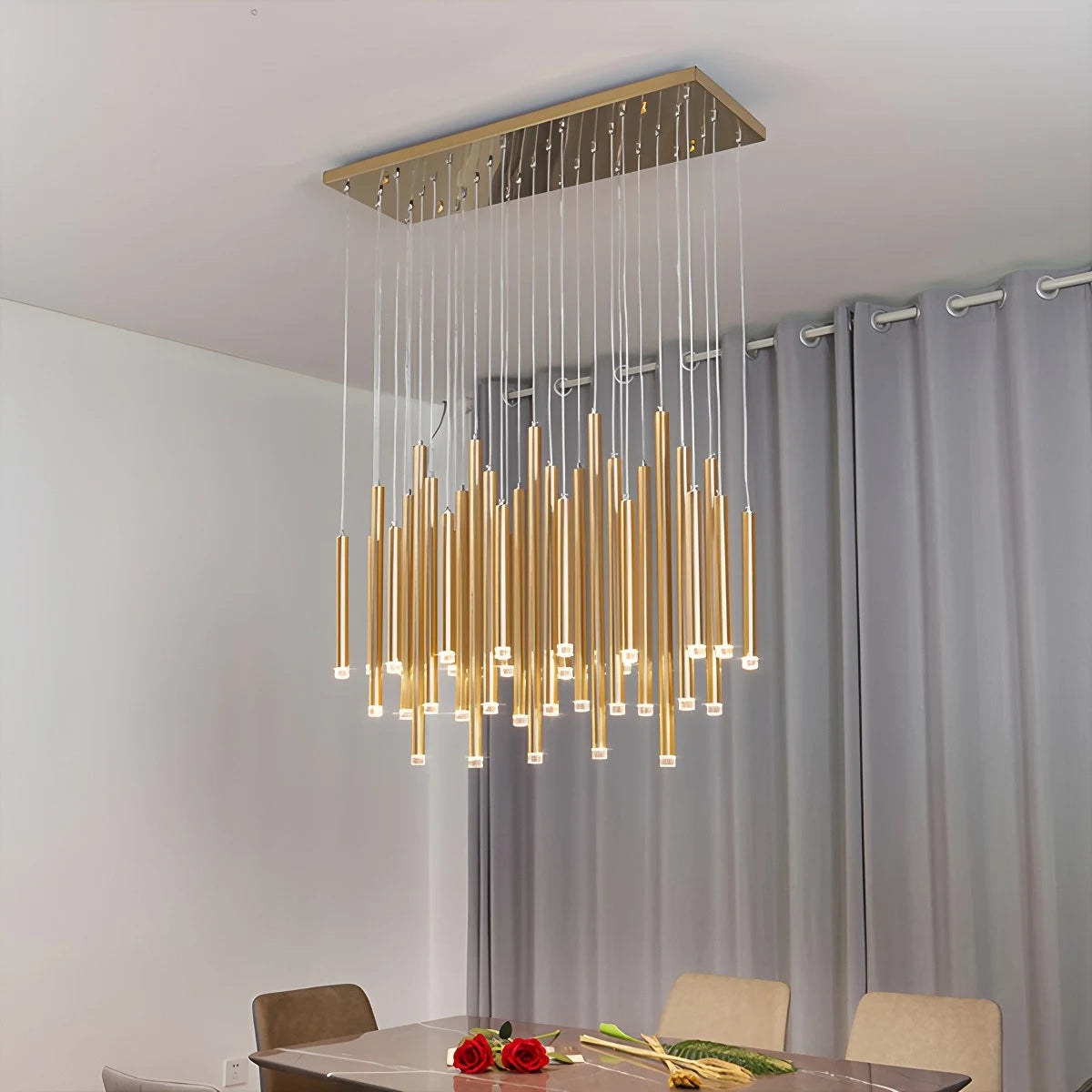 Antizer Modern Luxury Large Long Cylindrical Chandelier