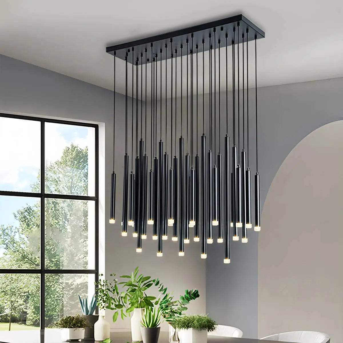 Antizer Modern Luxury Large Long Cylindrical Chandelier