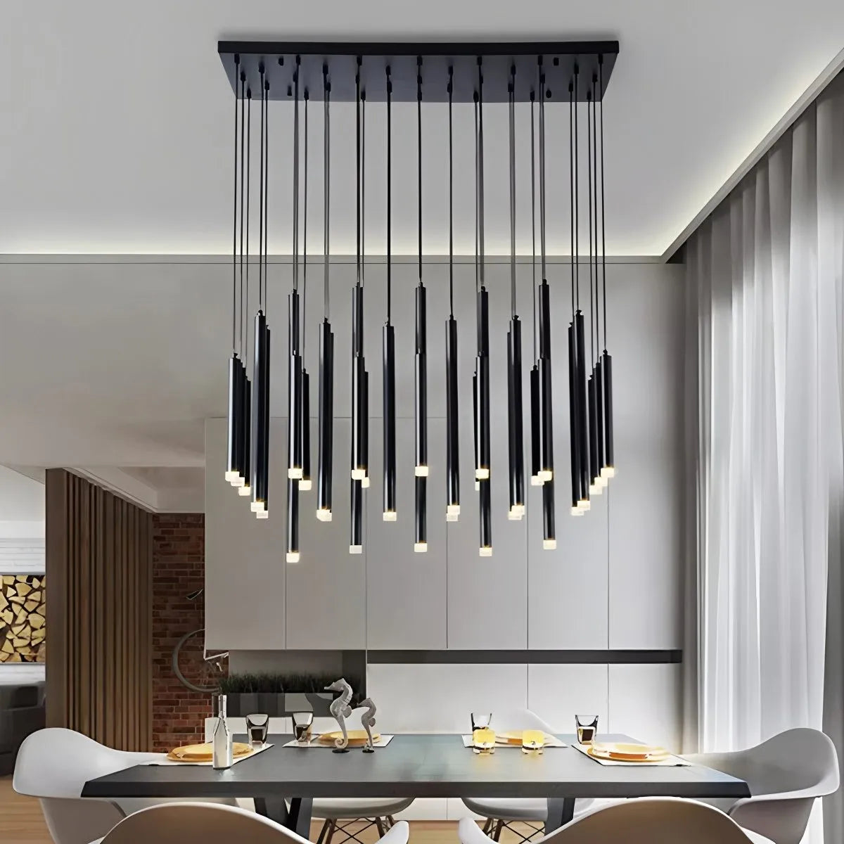 Antizer Modern Luxury Large Long Cylindrical Chandelier