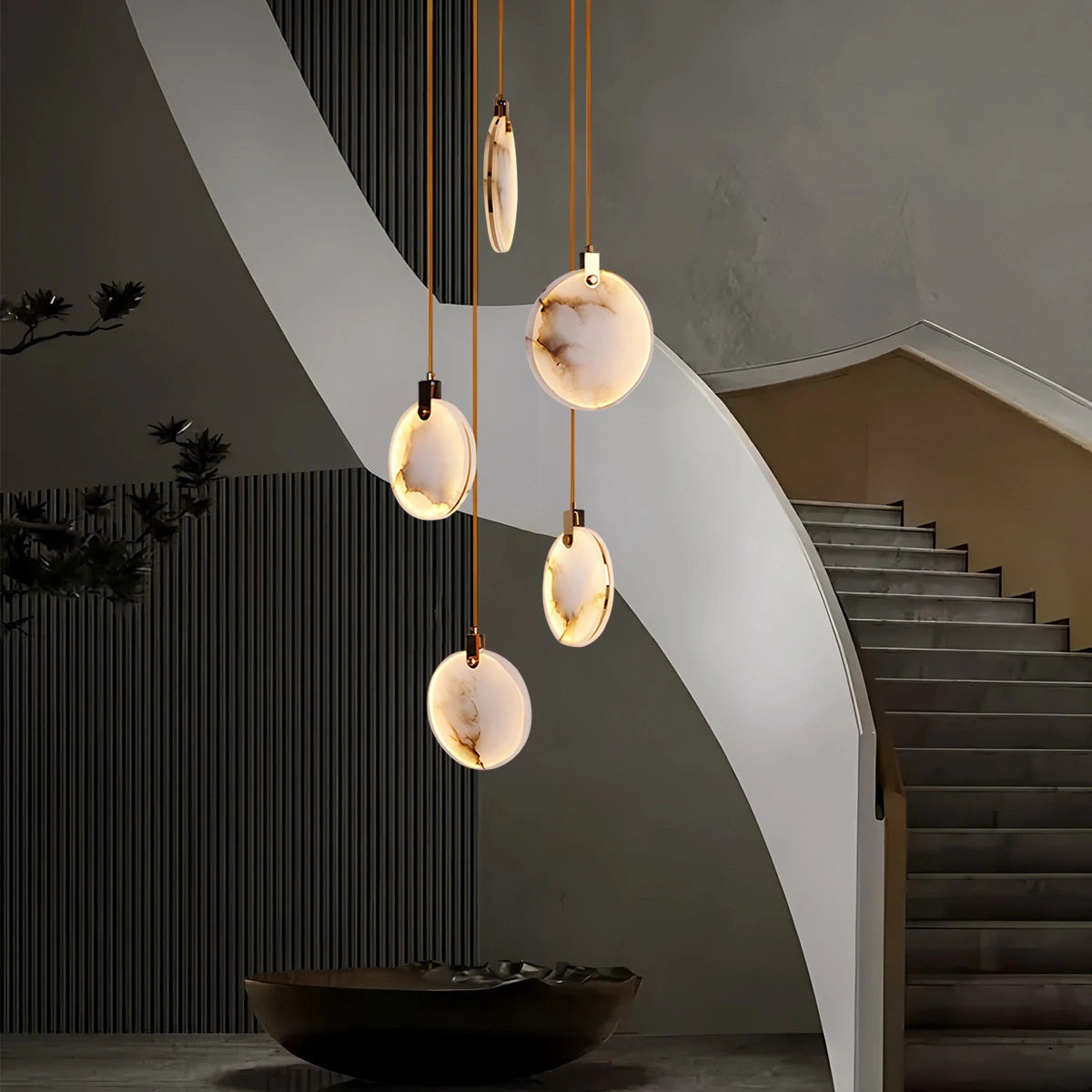 Antizer Moonshade Natural Alabaster Pendant Chandelier