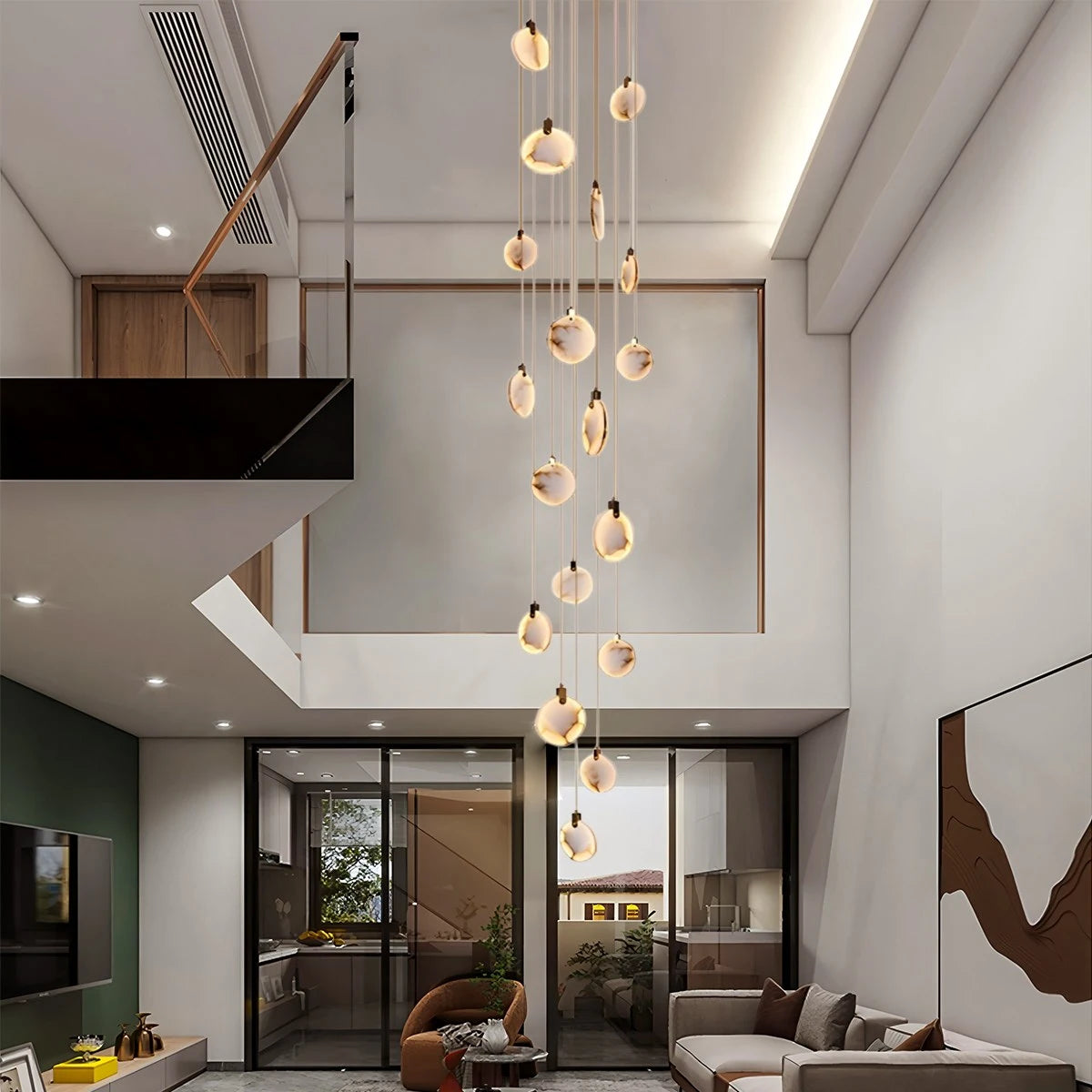 Antizer Moonshade Natural Alabaster Pendant Chandelier