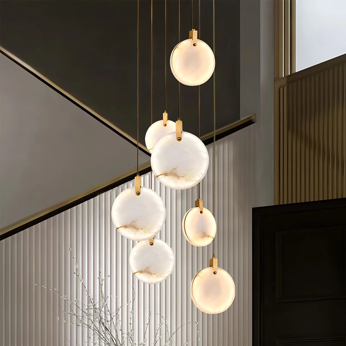 Antizer Moonshade Natural Alabaster Pendant Chandelier