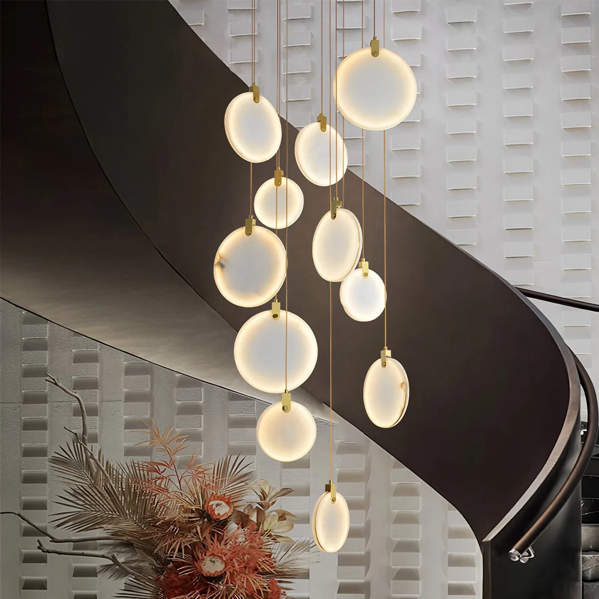 Antizer Moonshade Natural Alabaster Pendant Chandelier