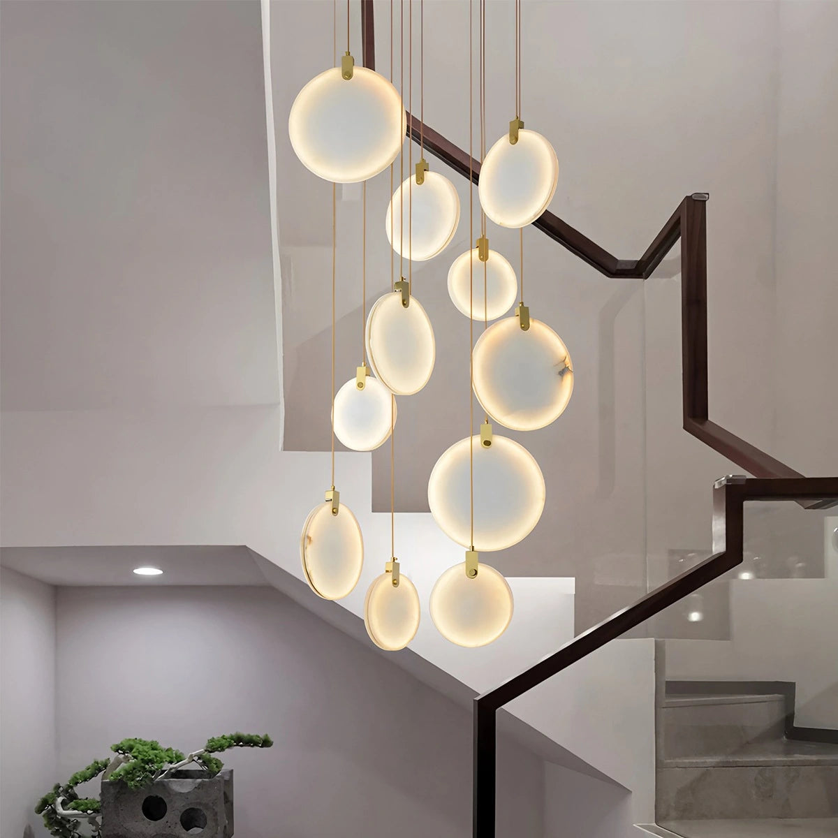 Antizer Moonshade Natural Alabaster Pendant Chandelier