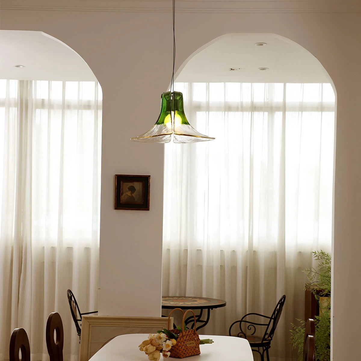 Antizer Murano Gradient Petal Glass Pendant Light