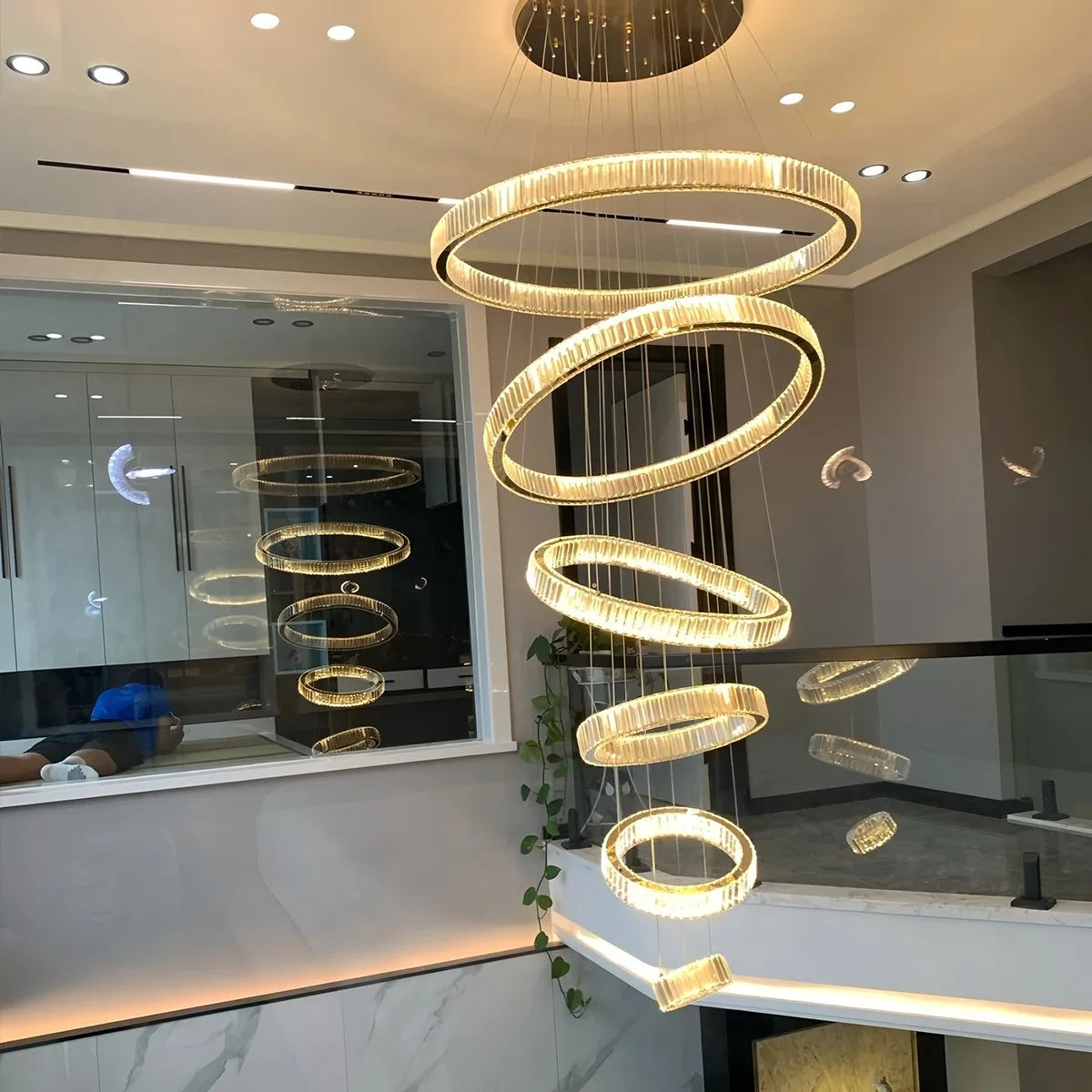 Antizer Nordic Circular Villa Crystal Chandelier