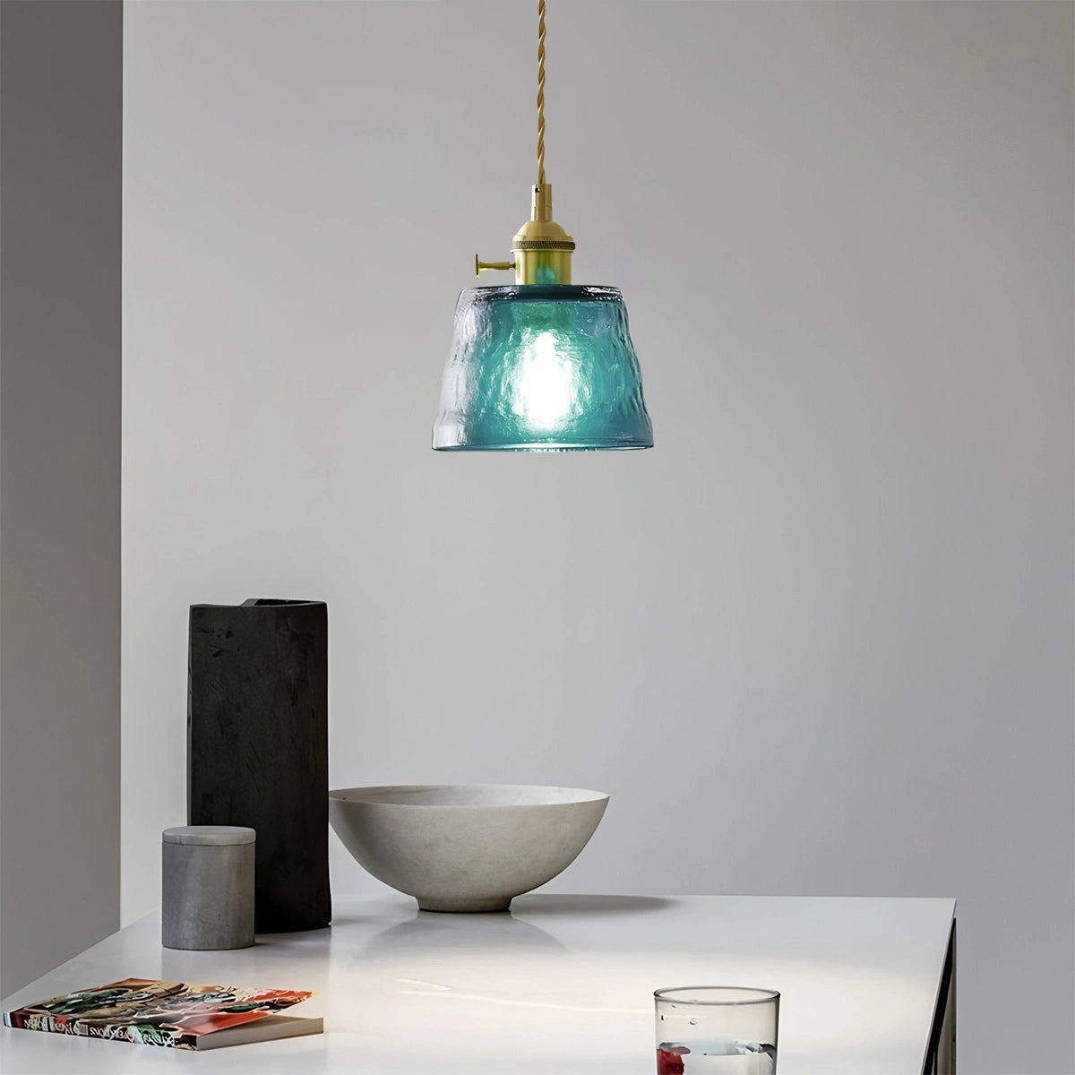 Antizer Nordic Cup Glass Pendant Lamp for Bedside