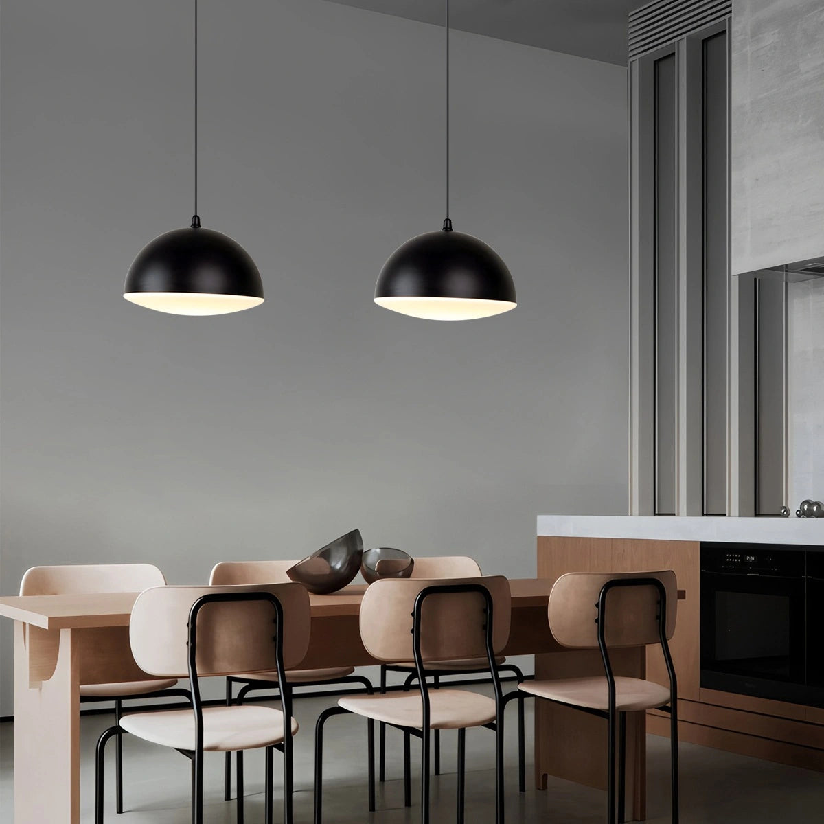 Antizer Nordic Minimalist Black Semi-Circular Pendant Light
