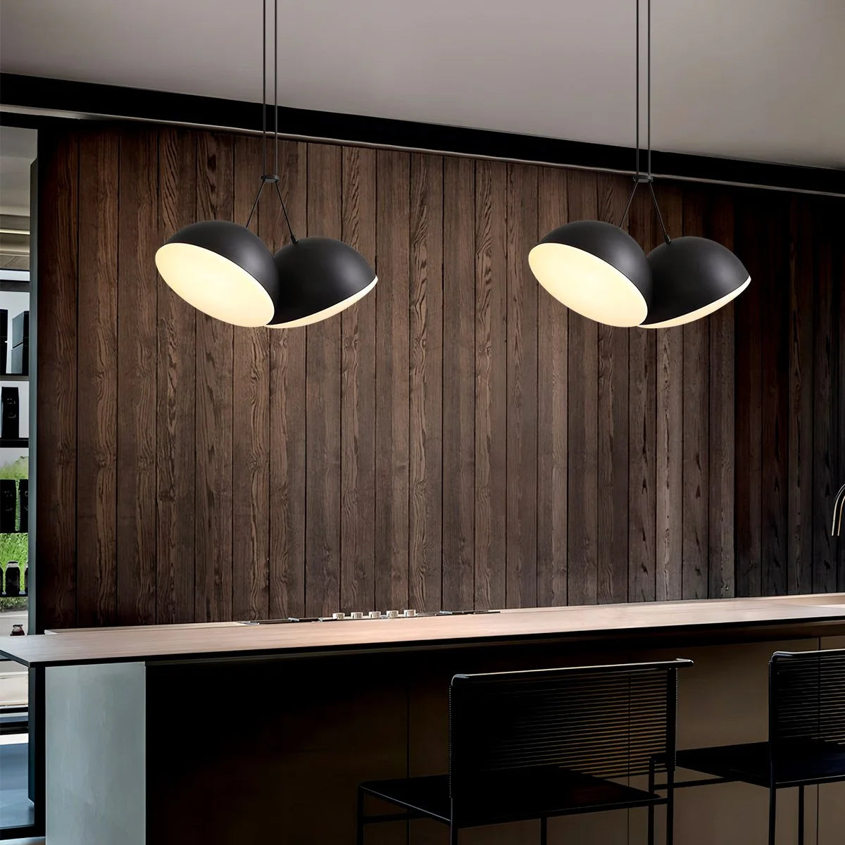 Antizer Nordic Minimalist Black Semi-Circular Pendant Light