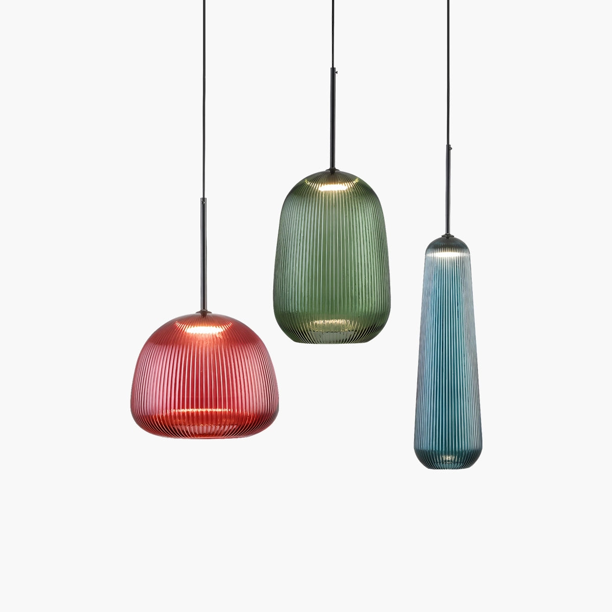 Antizer Nordic Pleated Colored Glass Pendant Light