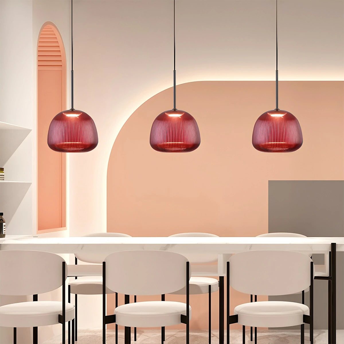 Antizer Nordic Pleated Colored Glass Pendant Light