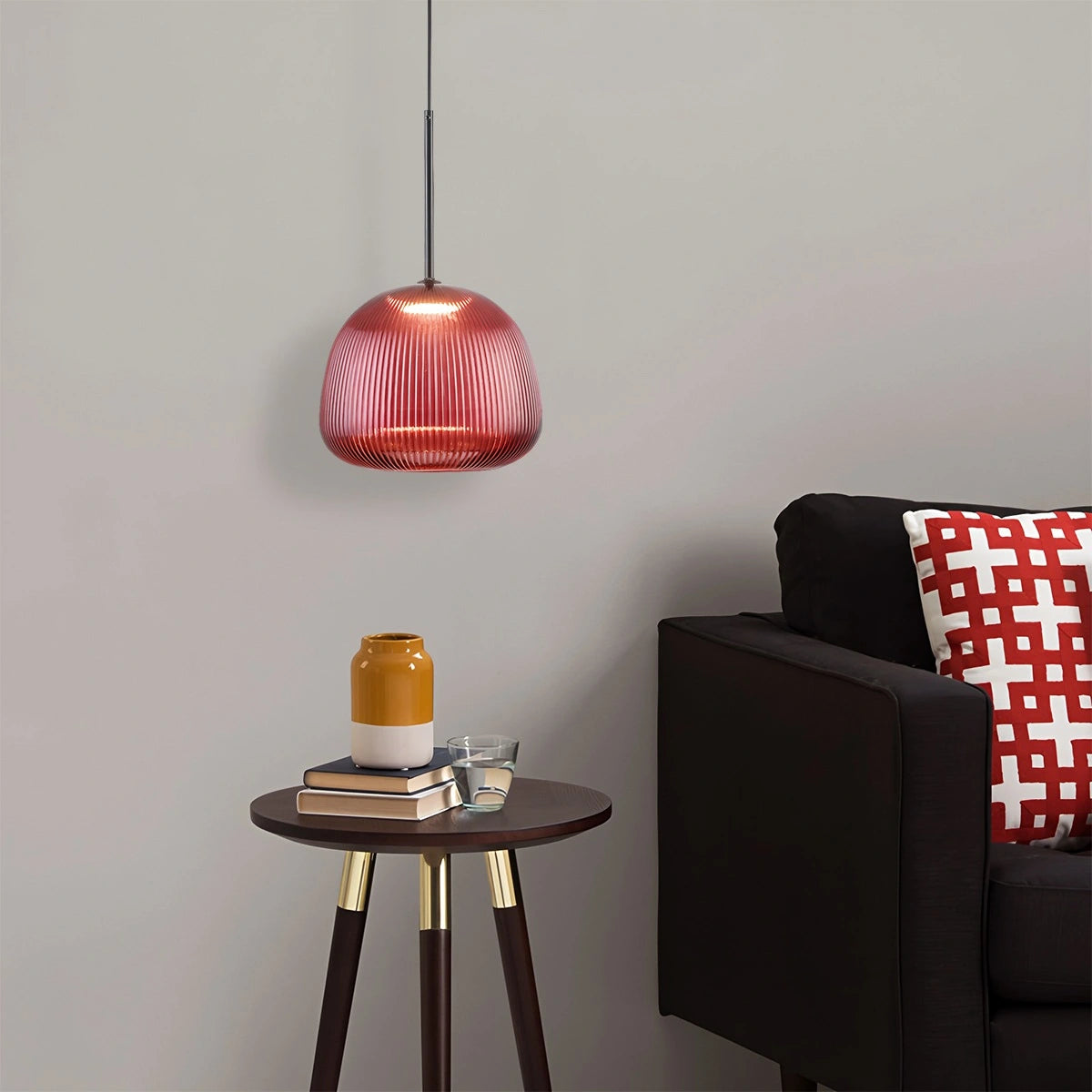 Antizer Nordic Pleated Colored Glass Pendant Light