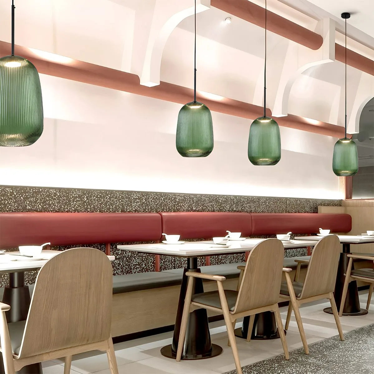 Antizer Nordic Pleated Colored Glass Pendant Light