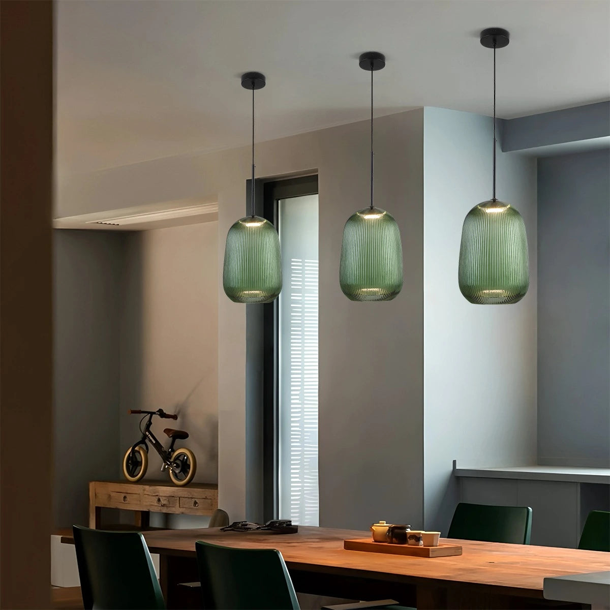 Antizer Nordic Pleated Colored Glass Pendant Light
