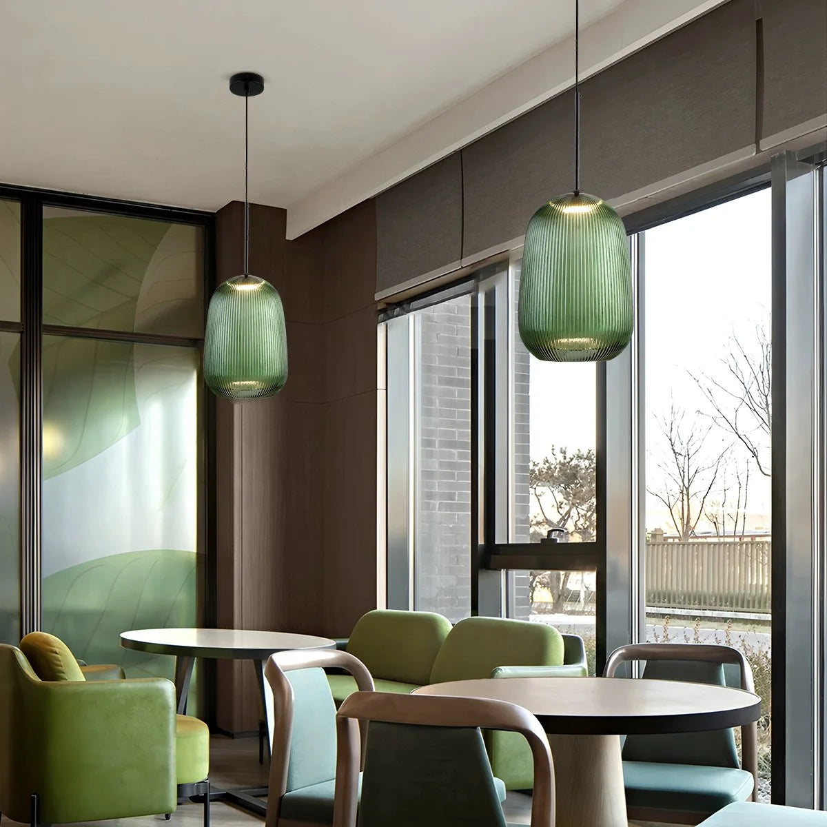 Antizer Nordic Pleated Colored Glass Pendant Light